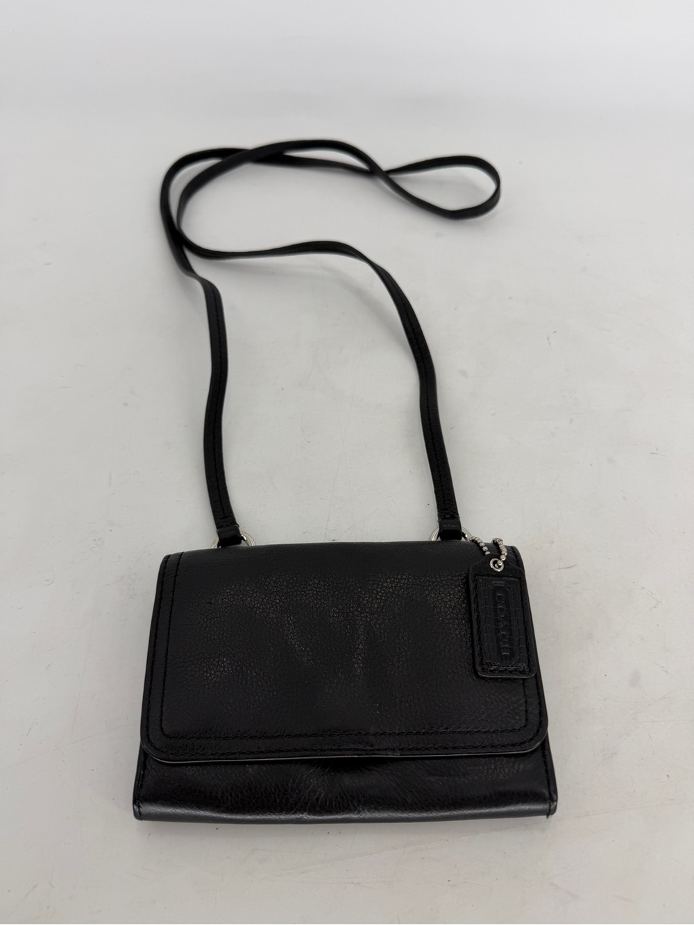Coach Black Leather Small Crossbody with Adjustable Strap